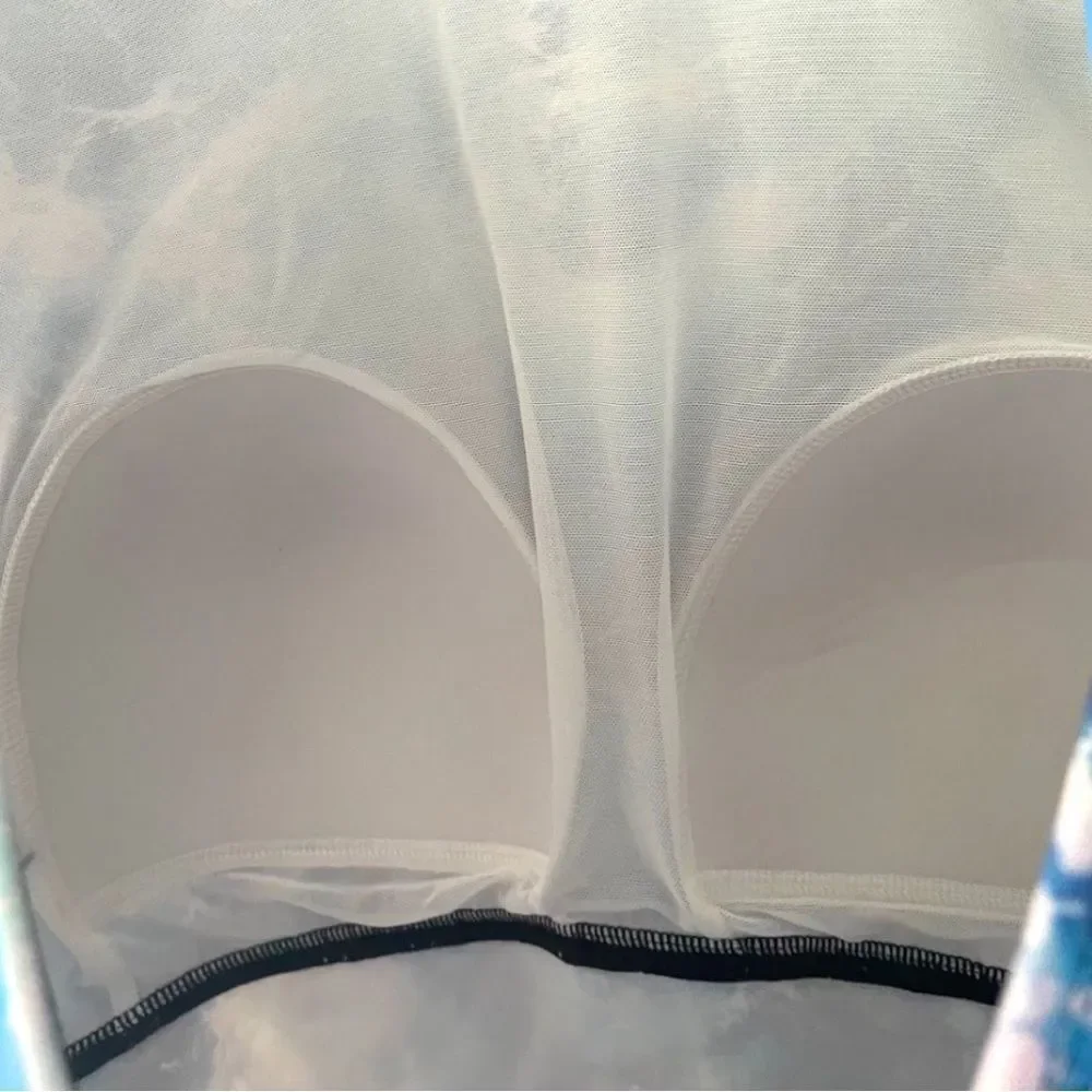 Torrid Blue Ocean Waves Active Wireless Scoop Back One Piece Swimsuit NEW - Picture 14 of 14